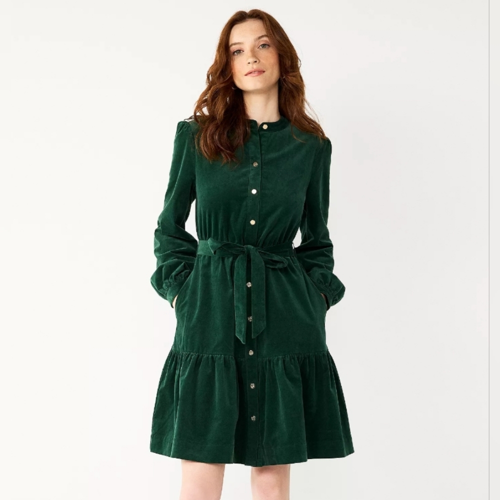 Draper James Ruffled Shirt Dress Size Large